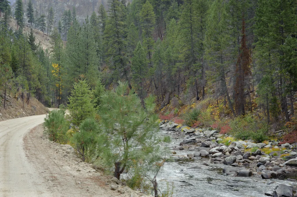 Following along the river