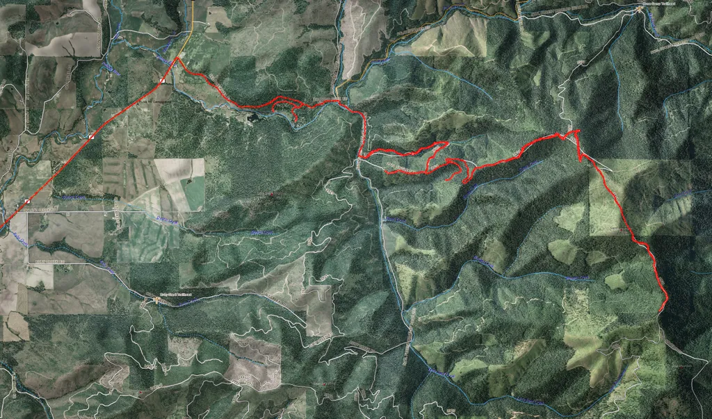 Mountain route to Laird Park