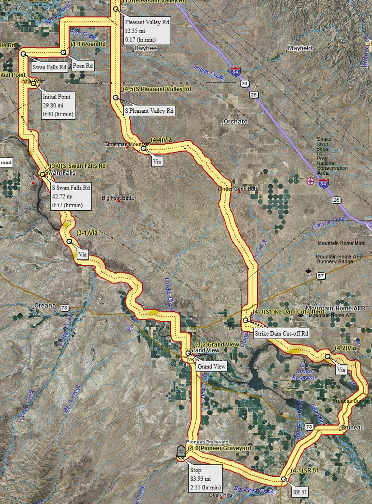 Planned if not actual route