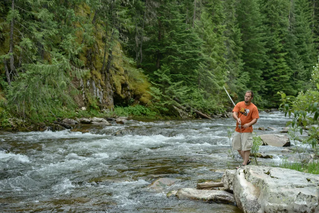 The rain let up and Jesse started fishing