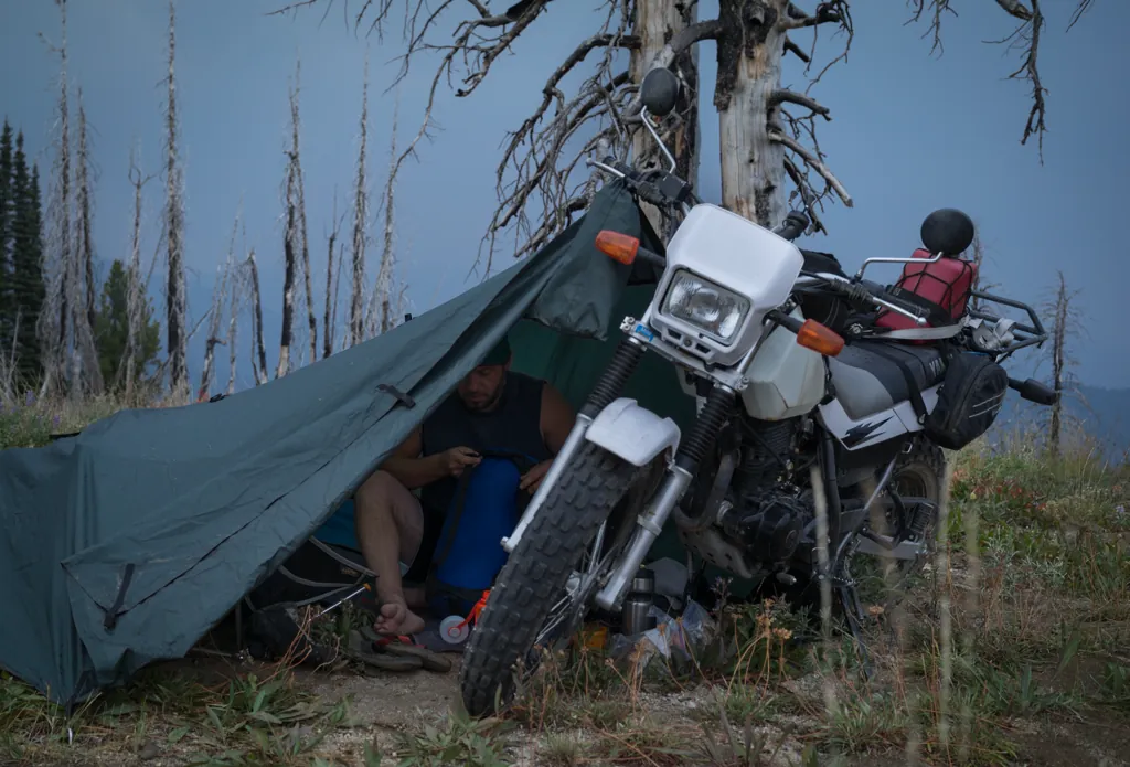Jeremy’s made-up tent