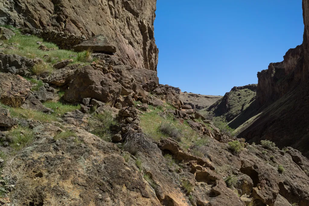 Rock wall and post