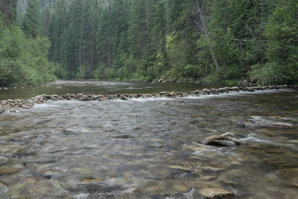 River rock weir