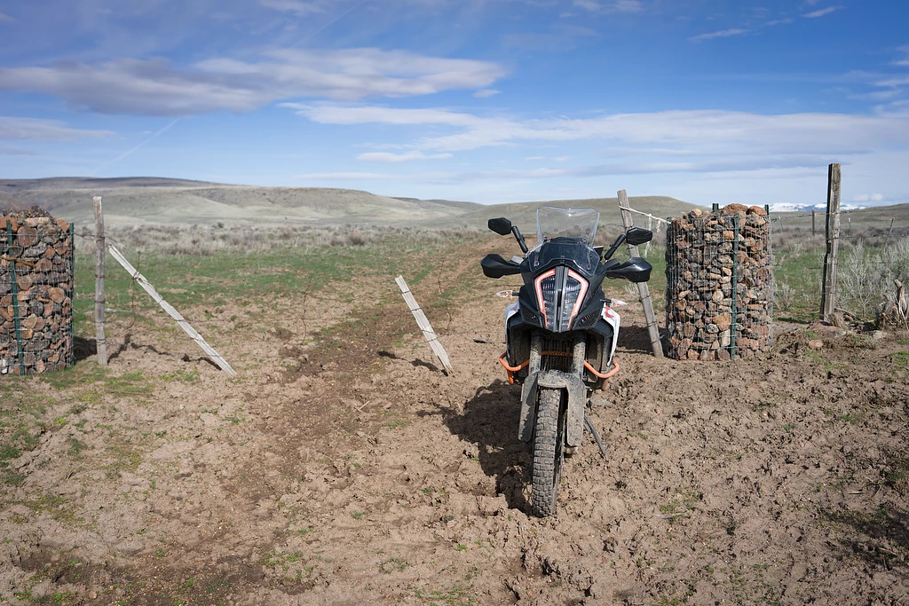 As the motorcycle flies